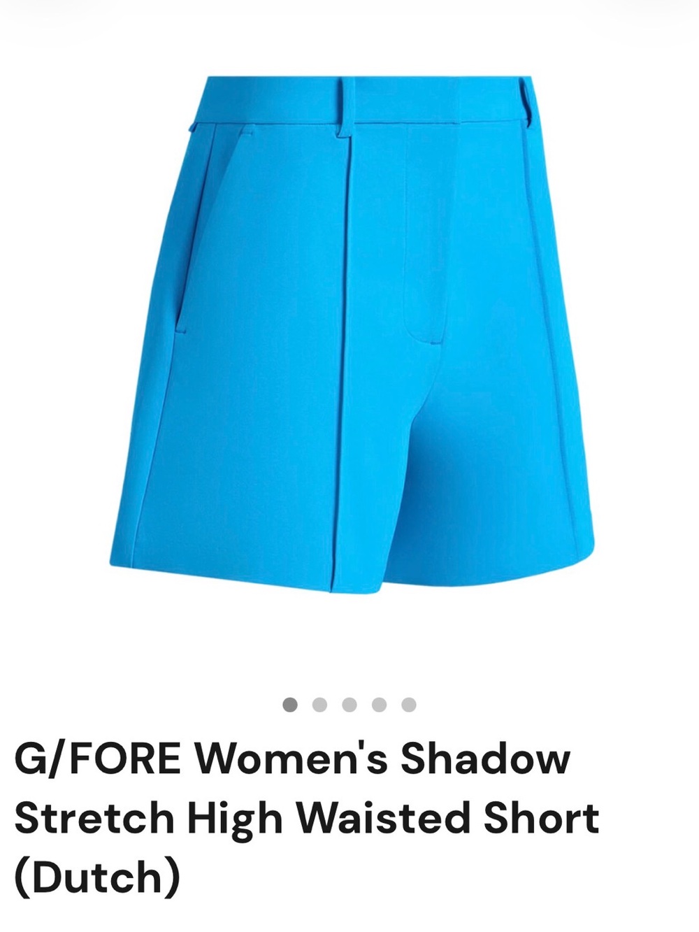 NWT G/FORE Women’s High-Waist Performance Shorts - Bright Blue (Dutch) Size 4